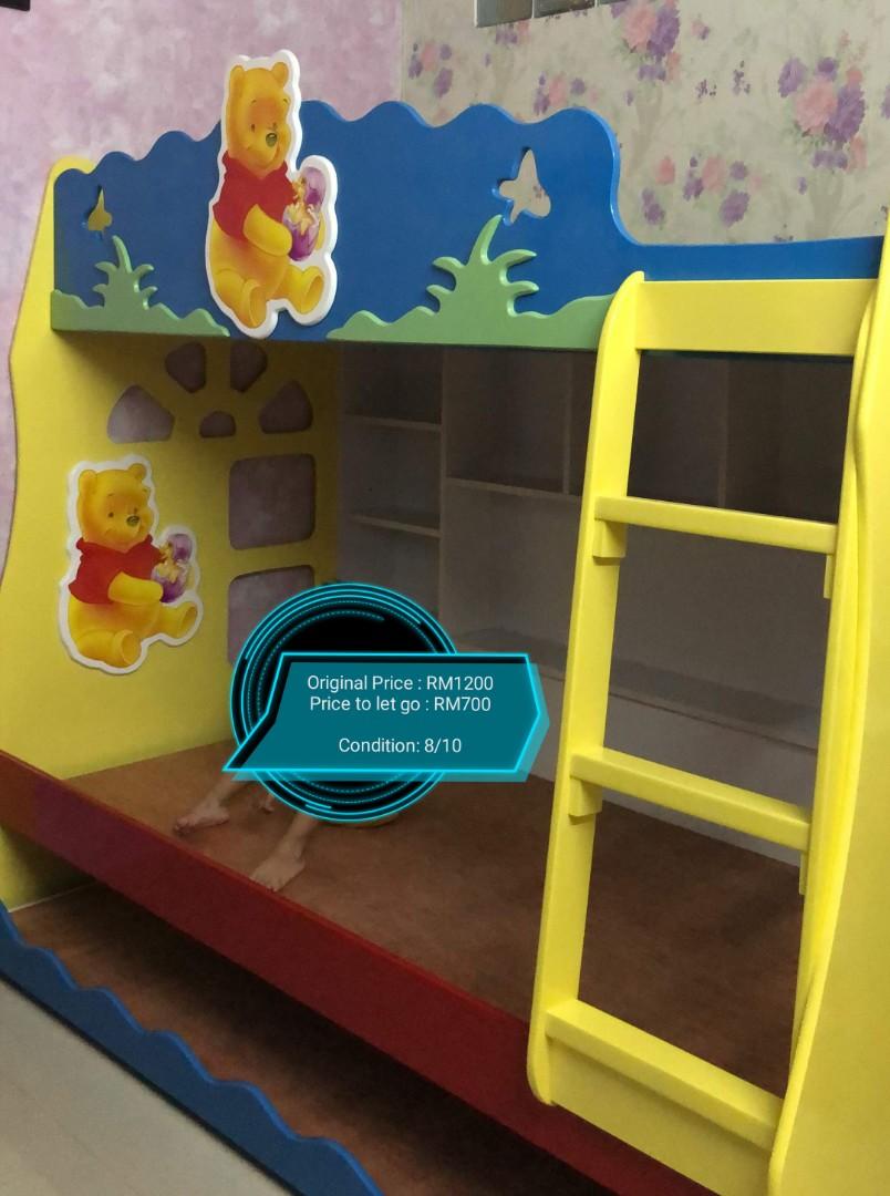 2 single bed and 1 single bed pull out, Furniture & Home Living