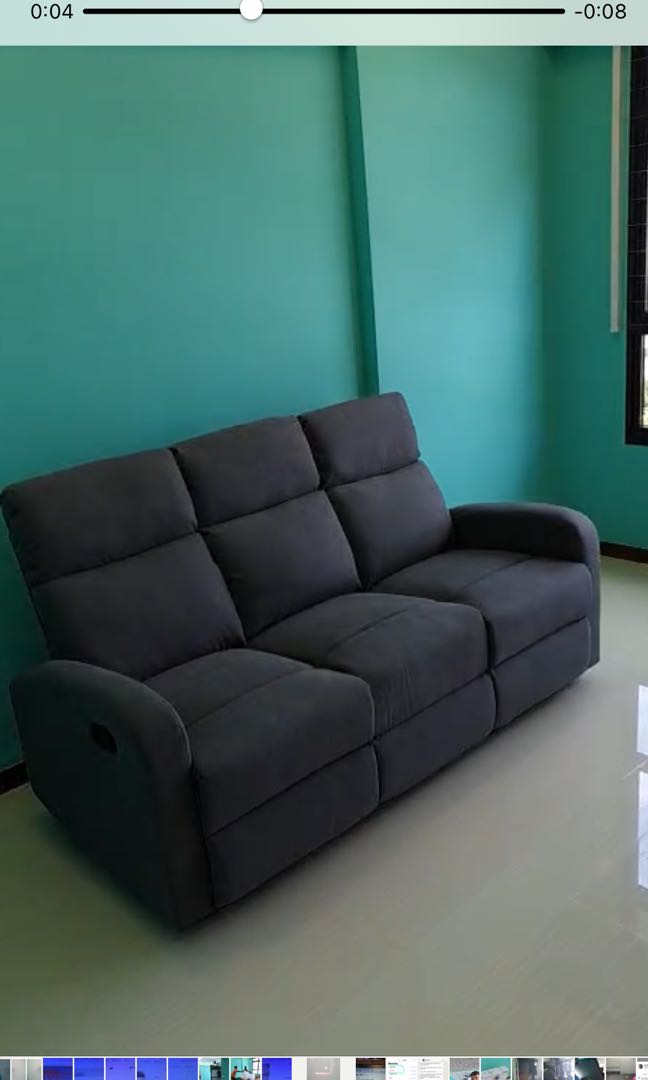 3seater recliner sofa, Furniture, Sofas on Carousell