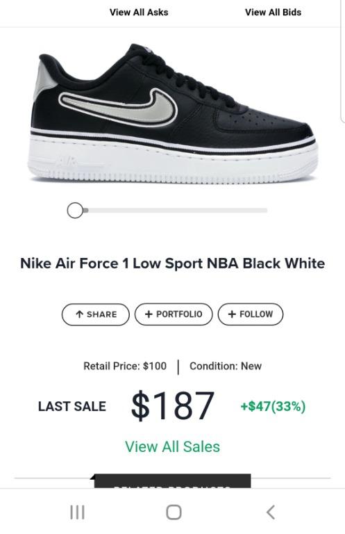 Air force 1 low store sport nba black white