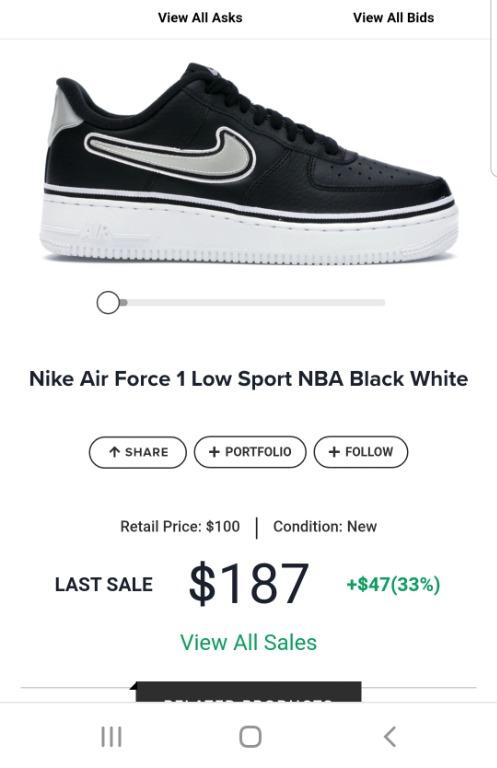 Nike Air Force 1 Low Sport NBA White Black Spurs Sample