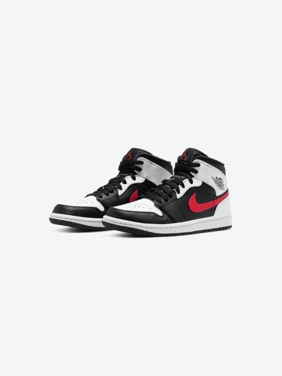 🔥Air Jordan 1 Mid Black Chile Red White🔥, Men's Fashion, Footwear,  Sneakers on Carousell