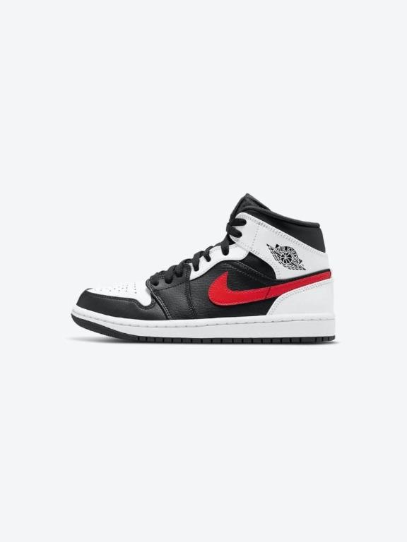 Air Jordan 1 Mid Black Chile Red White Men s Fashion Footwear Sneakers on Carousell