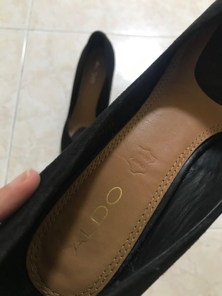 Aldo black wedges hotsell