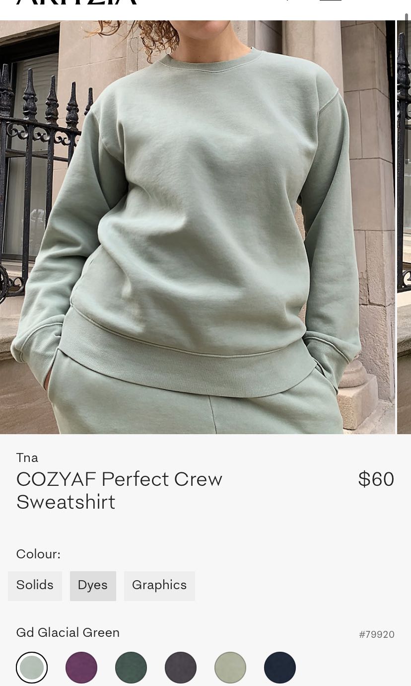 Aritzia TNA perfect crew sweatshirt Women s Fashion Clothes on Carousell