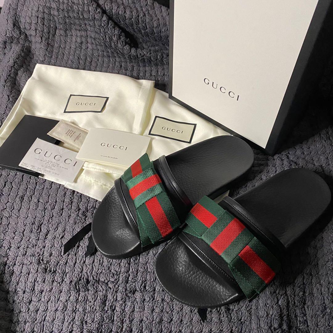 Gucci best sale slides ribbon