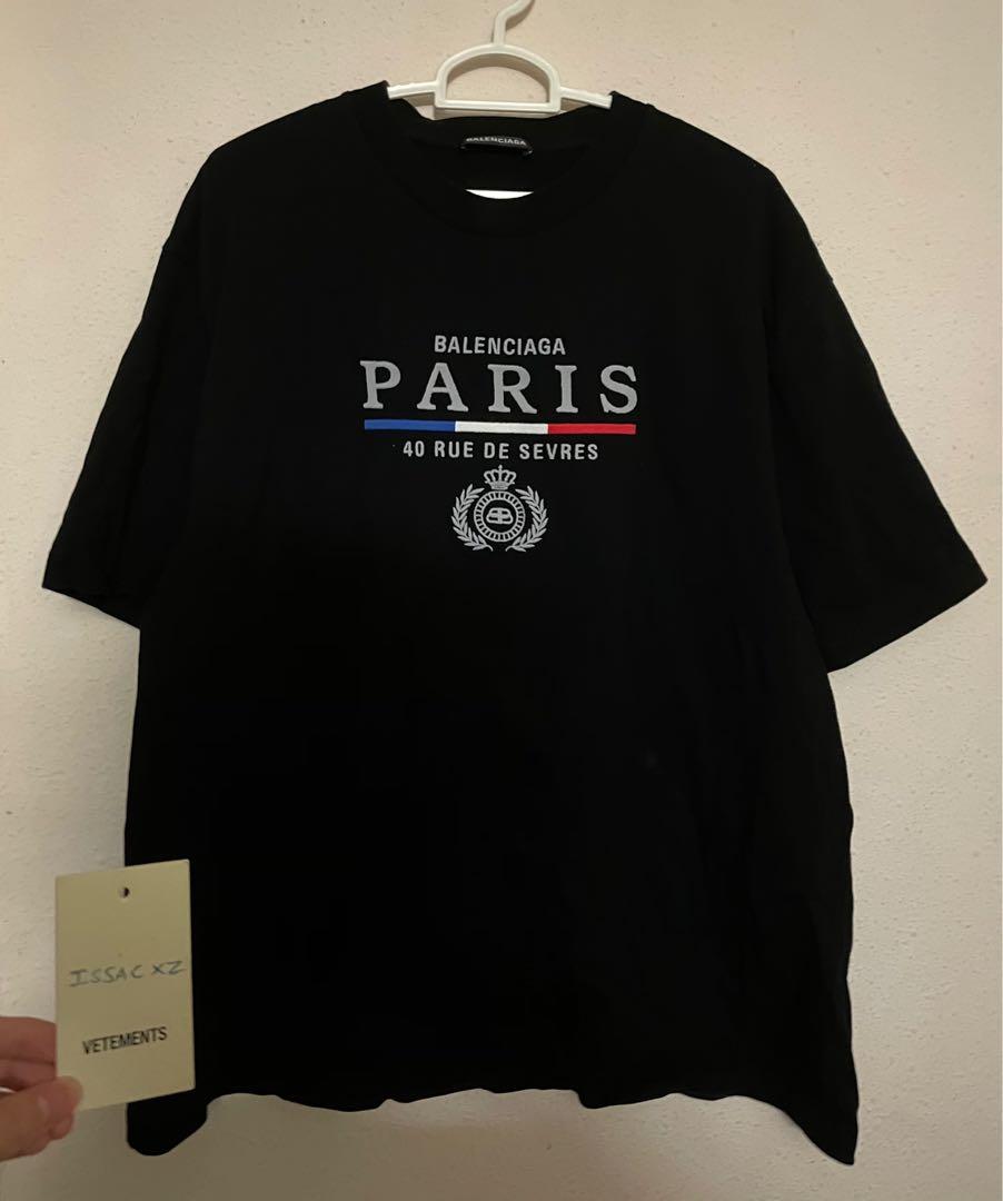 Balenciaga Paris Oversized Embroidered Tee - Black – TrendCornerUK