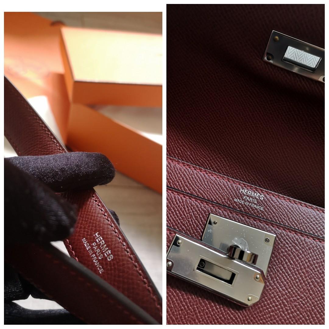 BNEW 2020 HERMÈS HERMES KELLY DEPECHES 25 Clutch PHW in ROUGE H