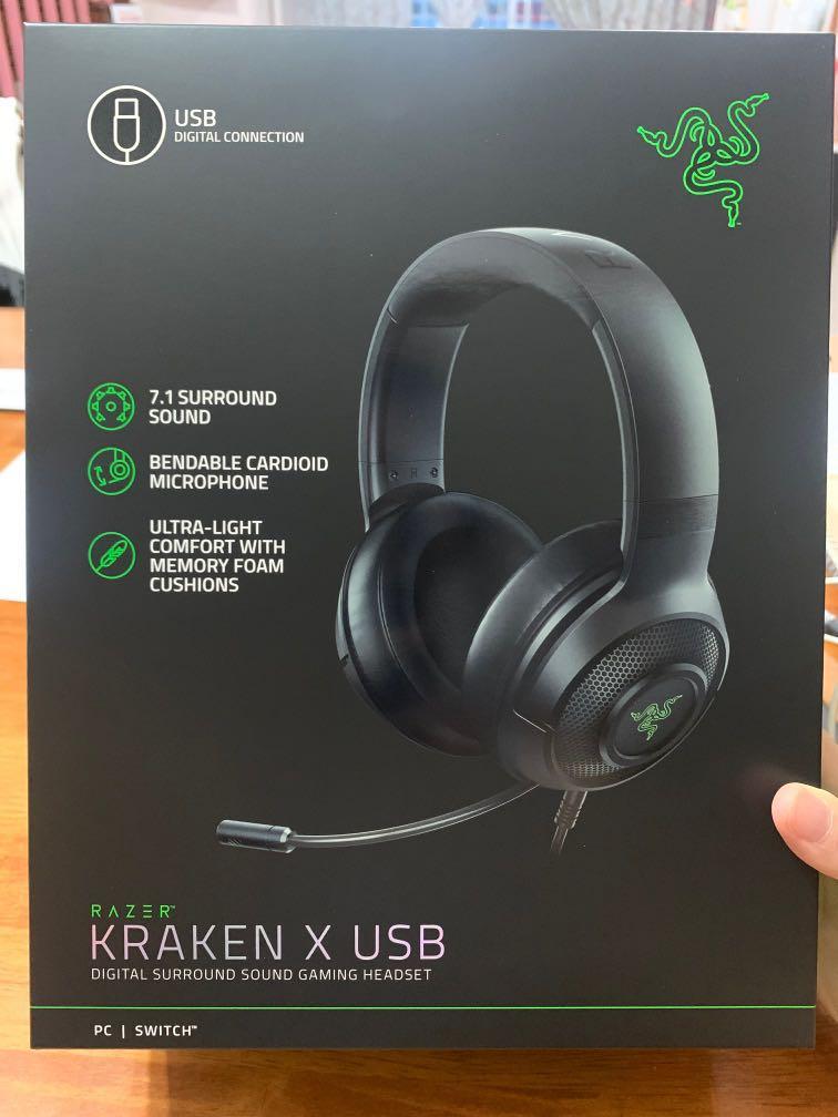 Bnib Razer Kraken X Usb Digital Surround Sound Gaming Headset Electronics Audio On Carousell