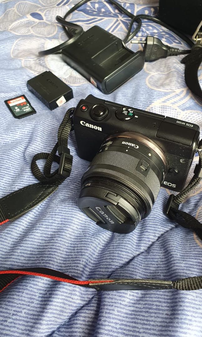 camera canon mirrorless eos m100 kit ef m 15 45mm black