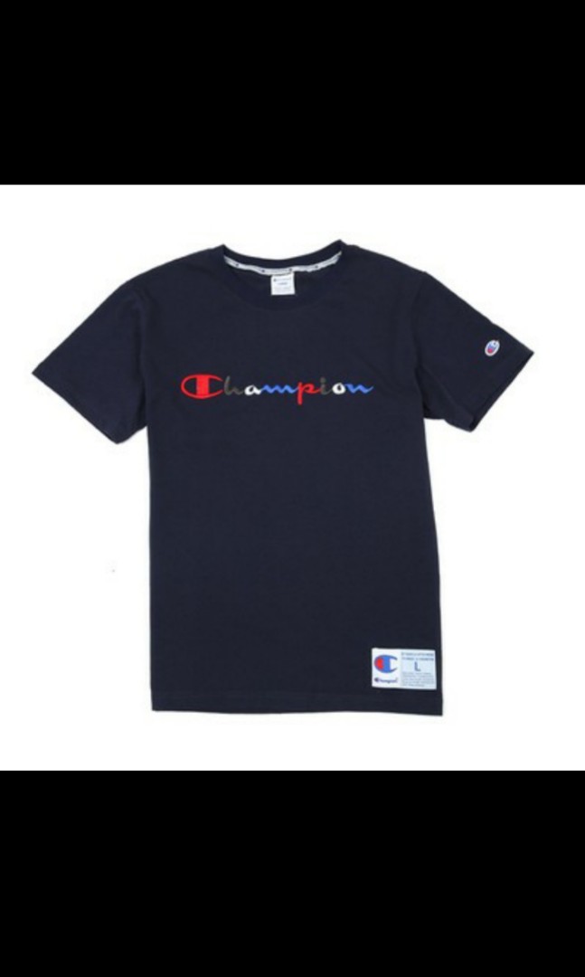 champion rainbow logo tee