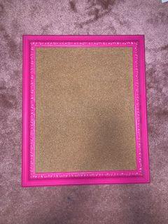 Cork board / wall board with pink border
