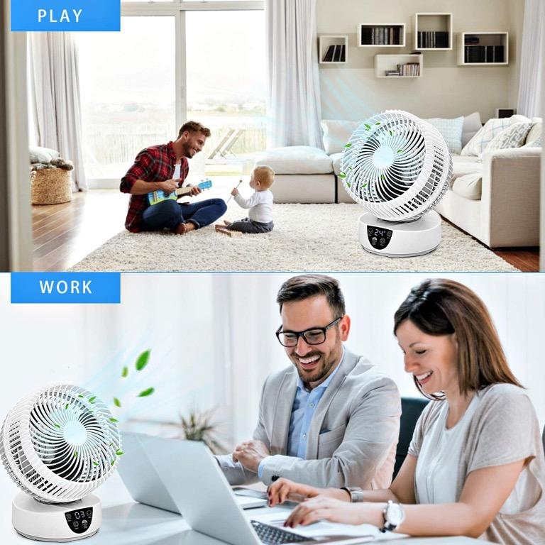 Desk Cooling Fan for Air Circulation with Remote Control, 3 Speeds, 4