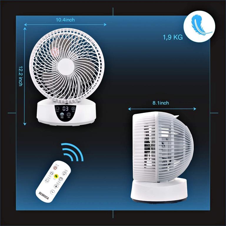 Desk Cooling Fan for Air Circulation with Remote Control, 3 Speeds, 4