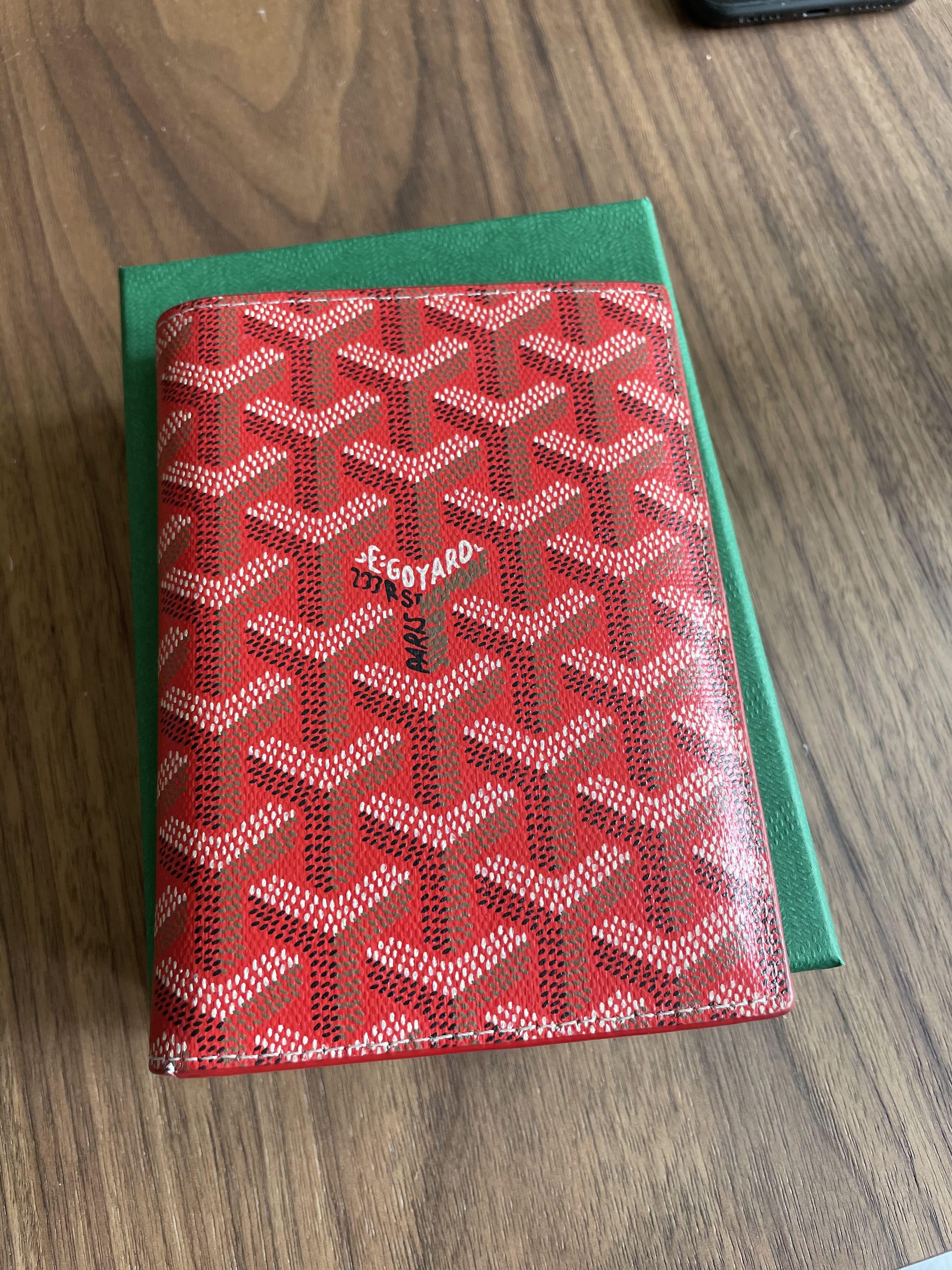 Goyard Red Passport Wallet Card holder, Luxury, Bags & Wallets on Carousell