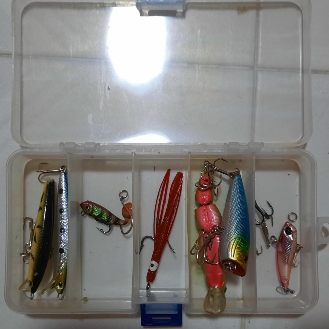 Hard lures assorted with case, Sports Equipment, Fishing on Carousell