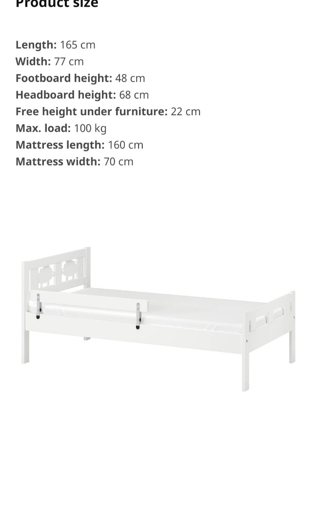 Ikea children bed with mattress, Furniture & Home Living, Furniture