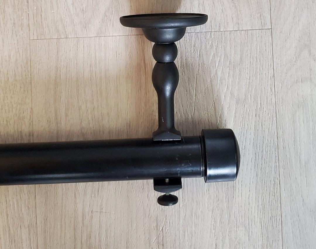 Ikea curtain 1pc rod (210 385 cm) with 3 hook brackets + 2pc end