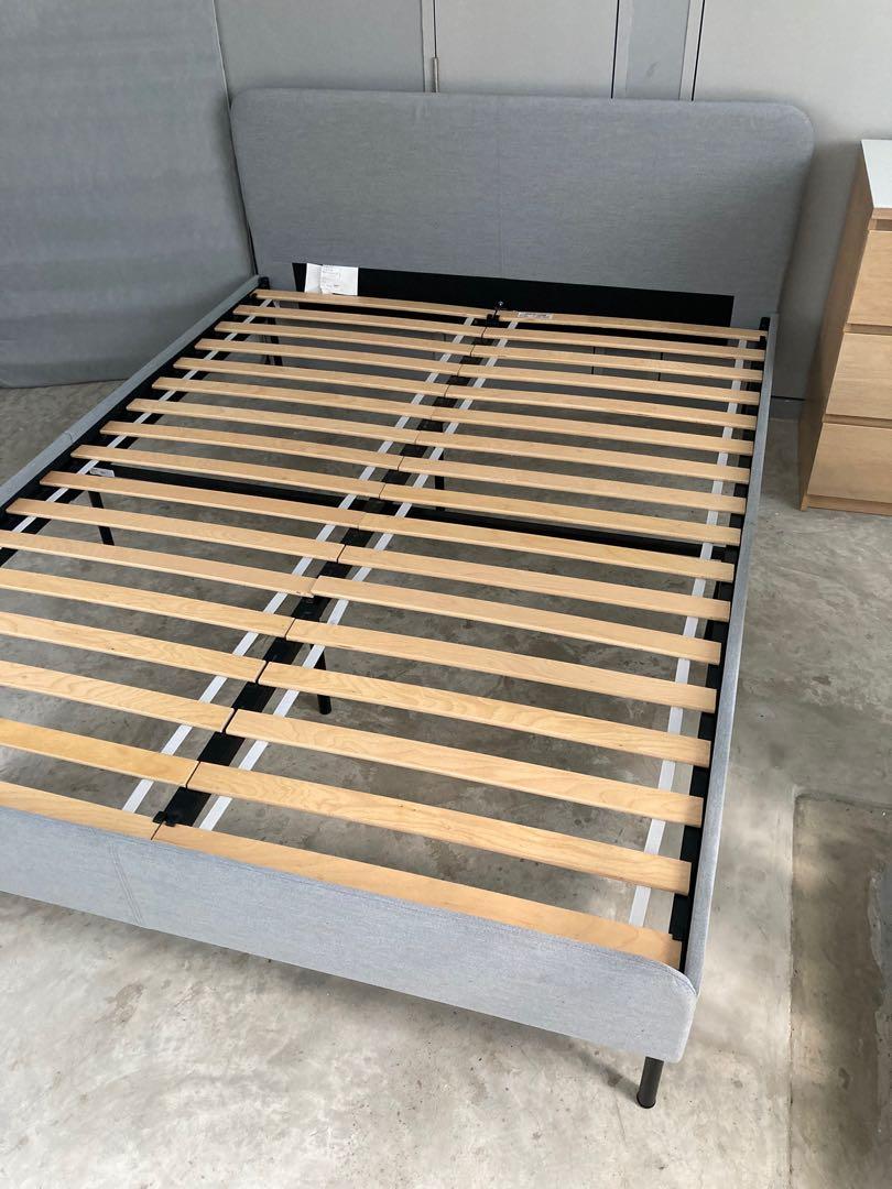 IKEA Slattum Queen Bed Frame (Free Delivery & Assembling), Furniture