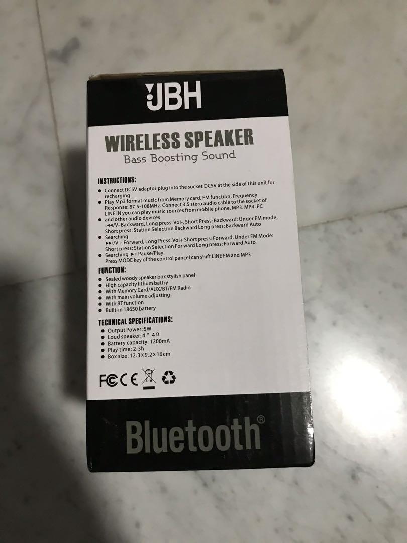 Jbh wireless speaker, Electronics, Audio on Carousell