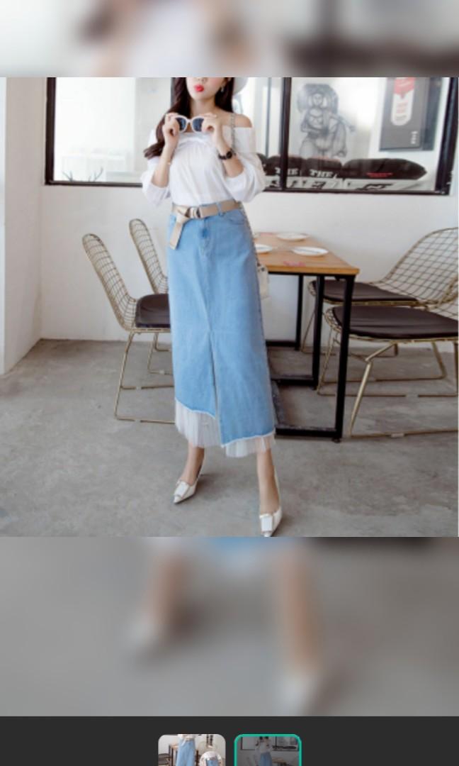 Jean skirt cheap with tutu
