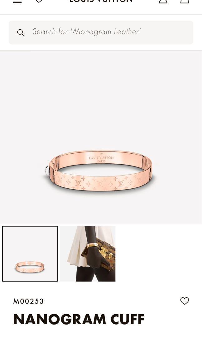 Louis Vuitton LV Bracelets Nanogram Cuff, Women's Fashion, Jewelry &  Organisers, Necklaces on Carousell