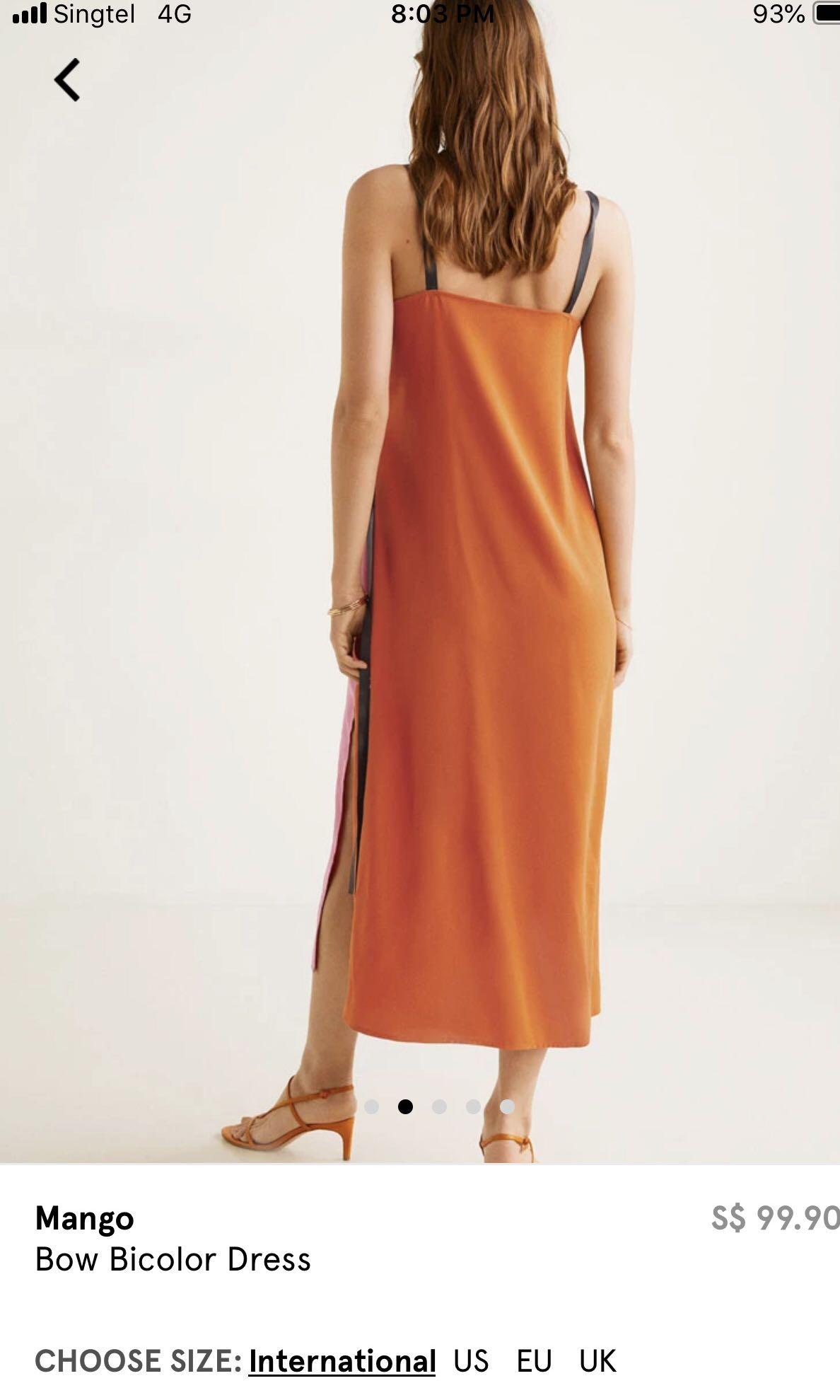 Mango bow store bicolor dress