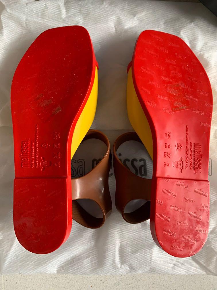 Red and yellow sandals best sale