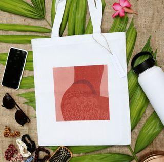 Minimalist canvas tote bag with zipper (A) - ISLA MAREENA