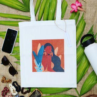 Minimalist Canvas tote bag with zipper ( C) - ISLA MAREENA