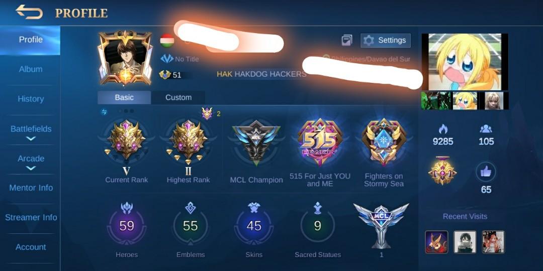 Ml Mlbb Mobile Legends Account Video Gaming Video Games Xbox On Carousell