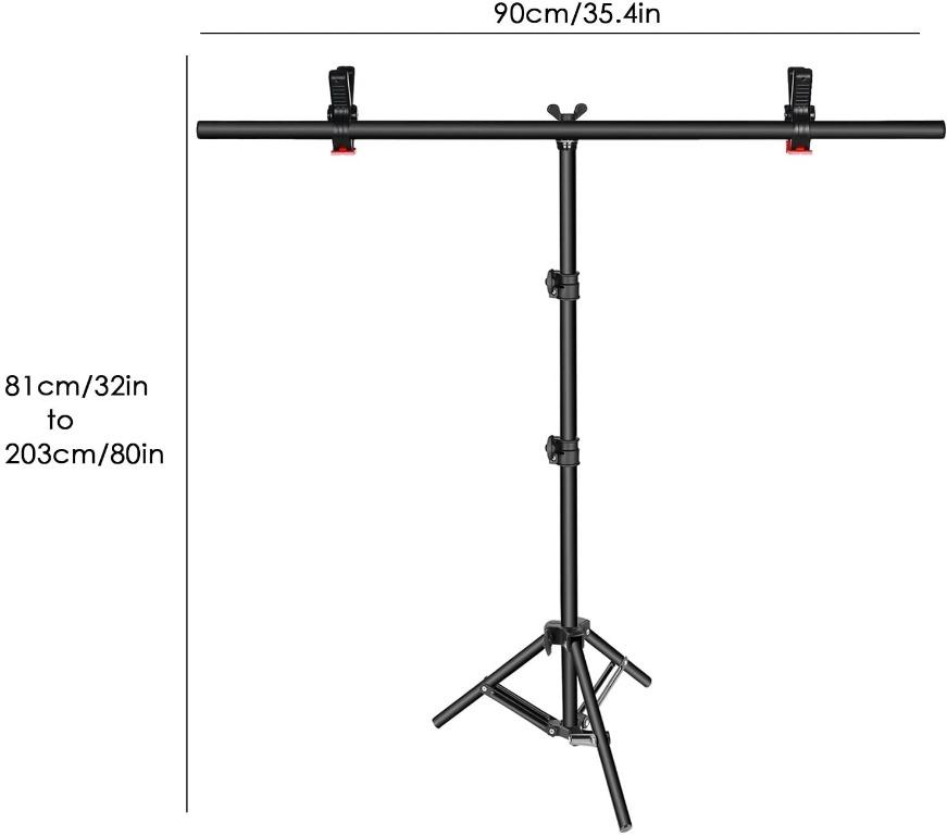 Neewer T-shape Background Backdrop Support Stand Kit: 32-80 inches/81 ...