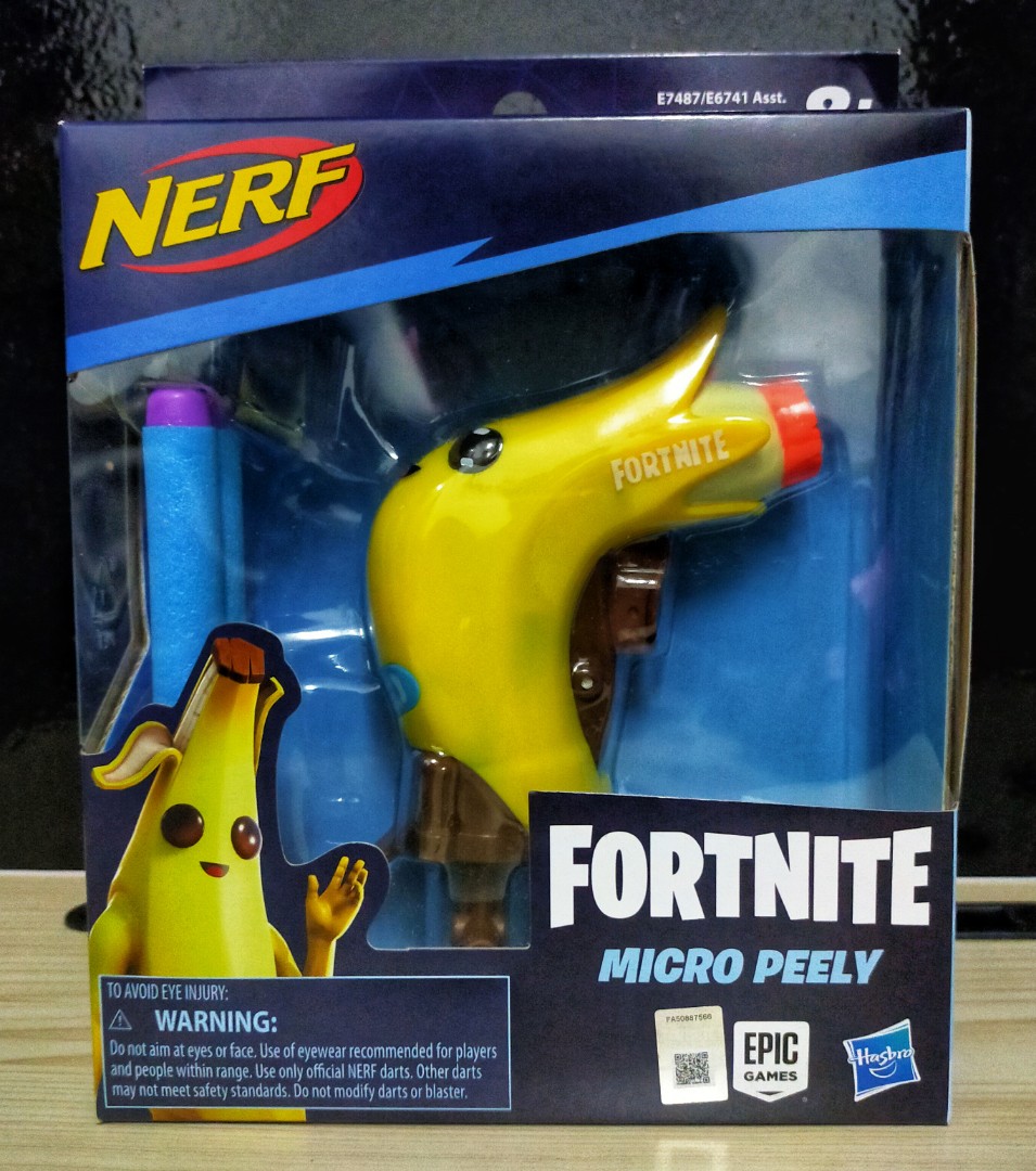 Nerf MicroShots Fortnite Micro Peely - Mini Dart-Firing Blaster