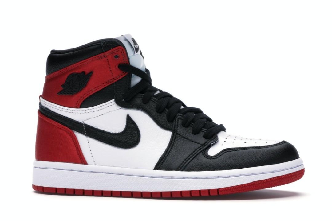 Nike air jordan 1 high satin black toe clearance