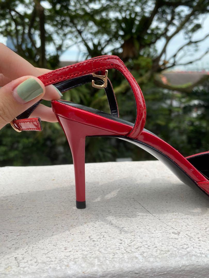 Red pointed toe new arrivals strappy heels