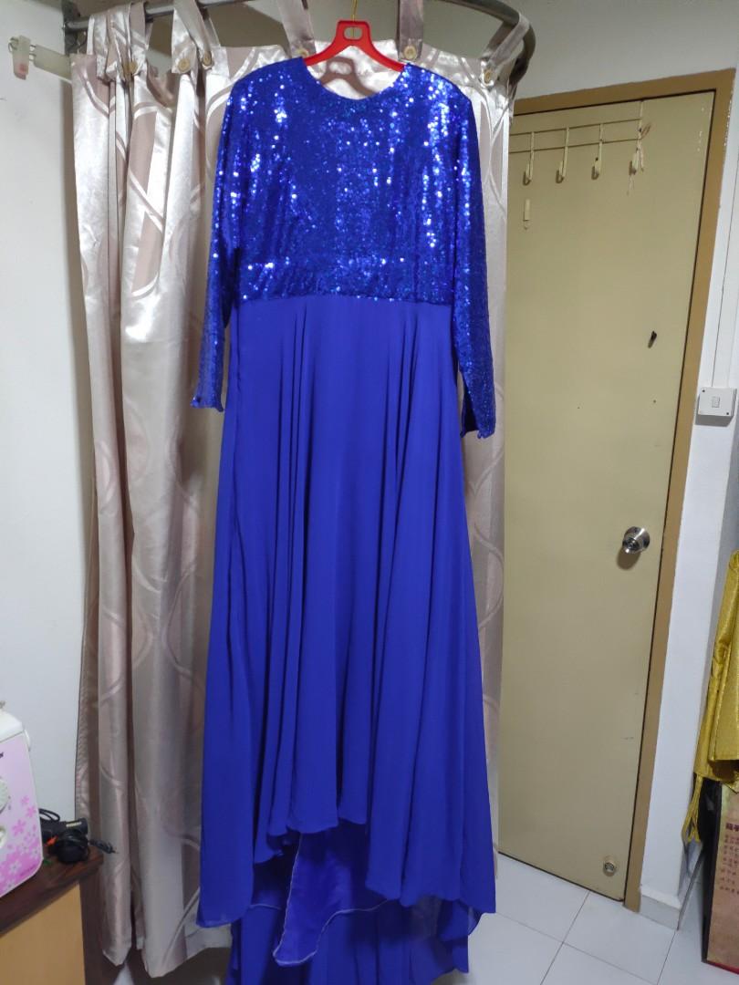 Royal blue and silver plus size dresses sale
