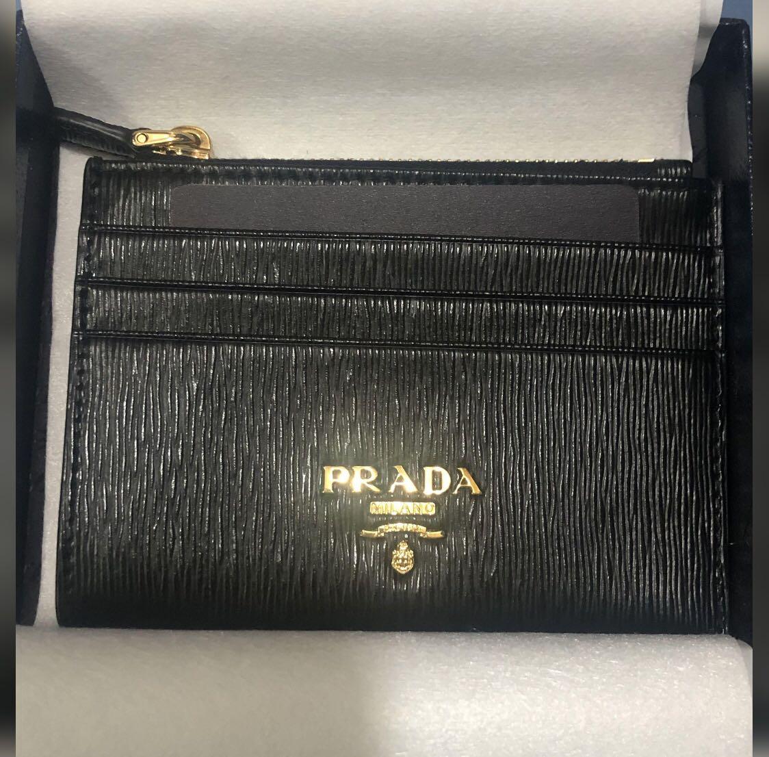 Prada zip bimini card holder