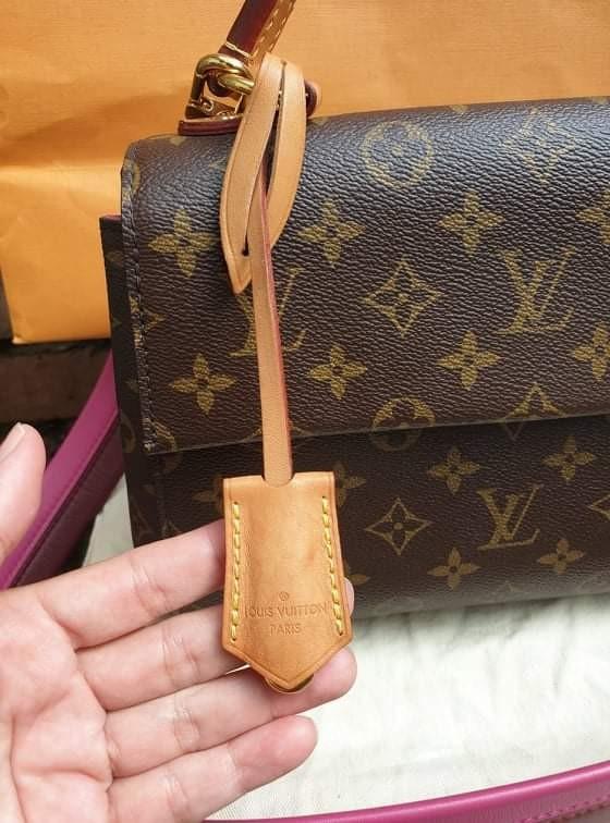 Louis Vuitton Cluny Mini Monogram Canvas Handbag Brown Strap Nude