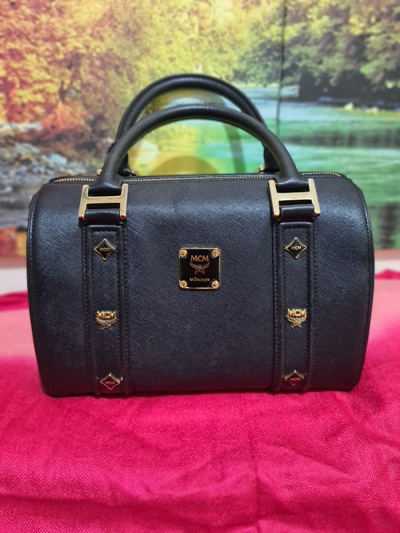 Mcm black boston clearance bag