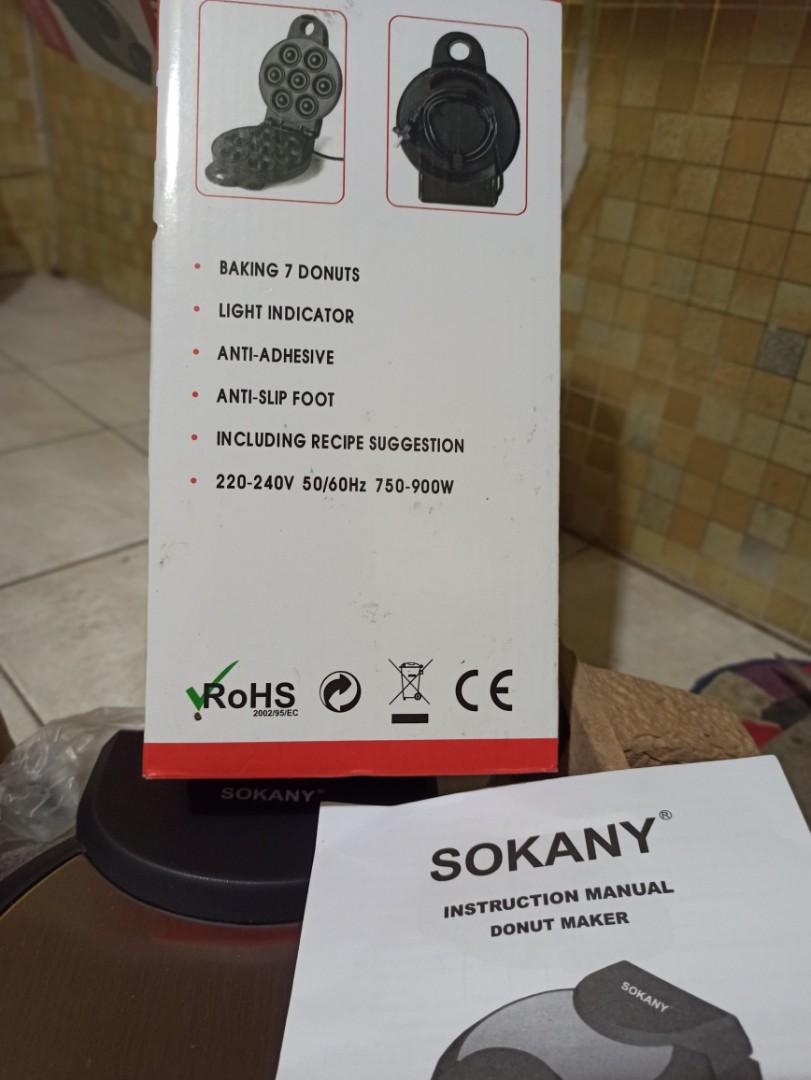 Sokany Donut Maker (Category: Ice-cream Makers) located in Makati City. Submitted by icesena09 (Listing ID 1065609425, Image 3). Description: Model AJ-3103A Shopee and Lazada Price: 1,750.