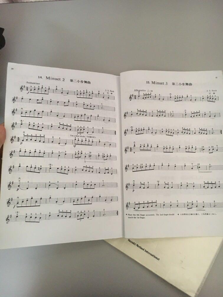 Suzuki Violin School Music Sheets Vol 1&2 Beginners, Hobbies & Toys ...