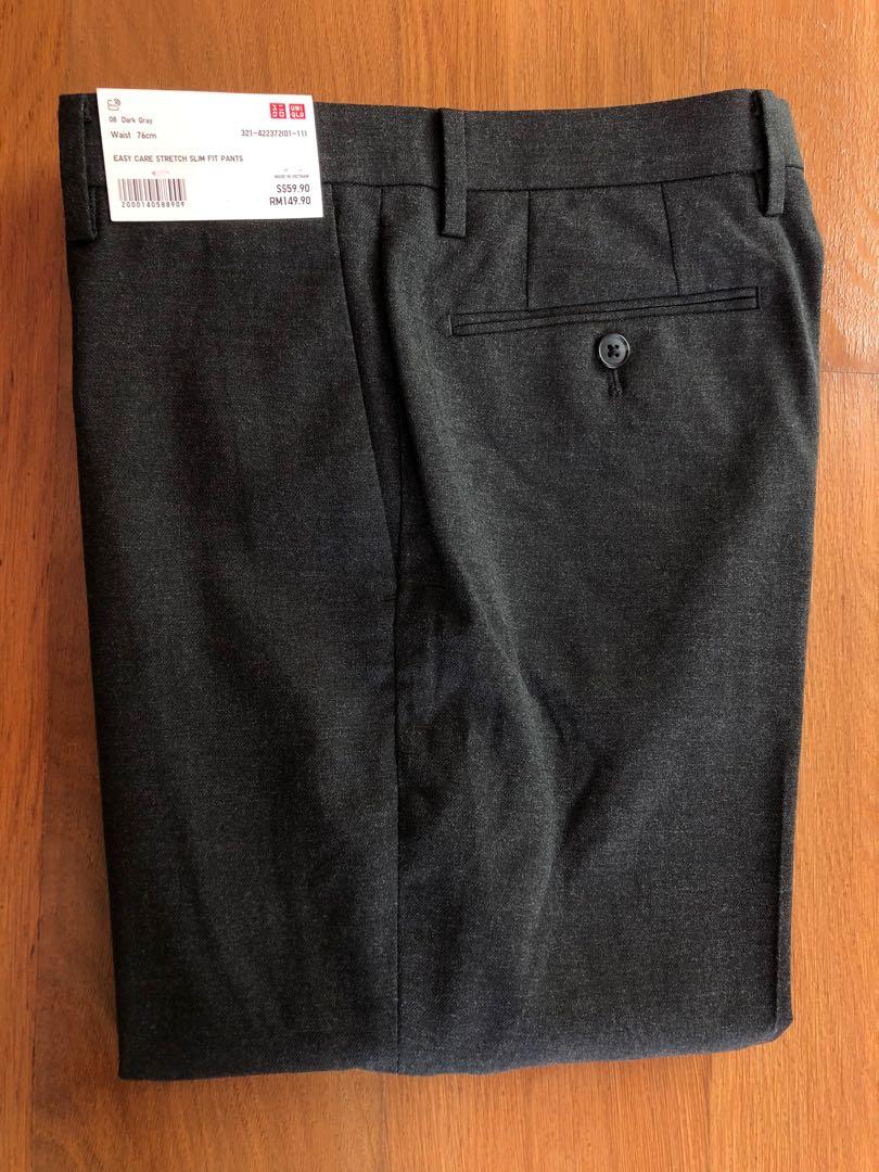 UNIQLO Easy Care Stretch Slim Fit Pants Men s Fashion Bottoms