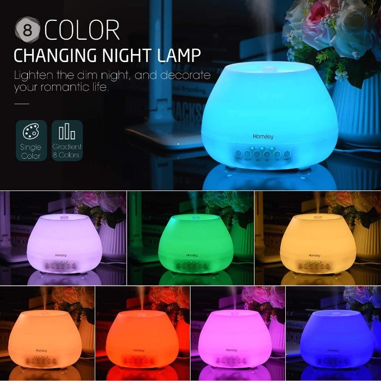 Waterless Auto-Off-White VicTsing 500ml Essential Oil Diffusers for Aromatherapy Quiet Ultrasonic Aroma Humidifier with 8-Color Nightlight Sleep Mode & 3 Timer Setting Large Capacity for 20H Use 
