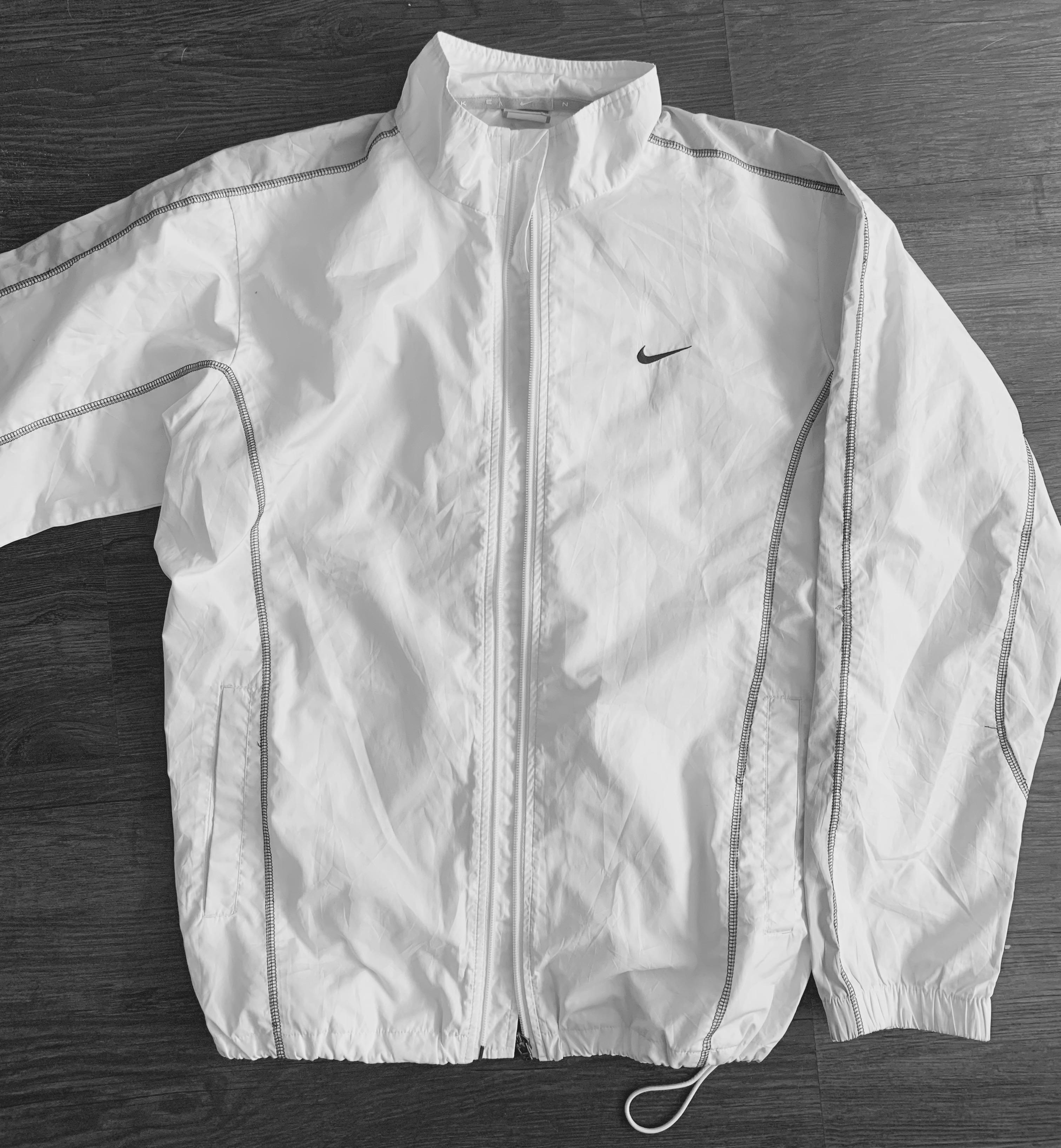 White and gray nike windbreaker sale