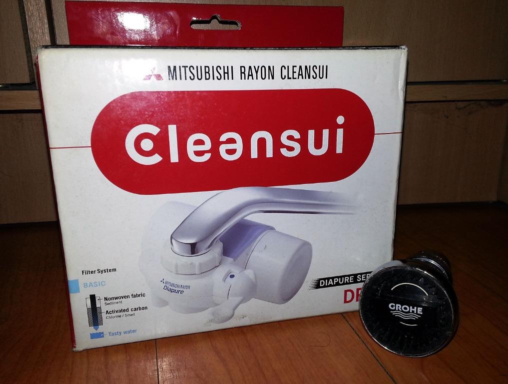 Water faucet Filter (Category: Water Purifiers & Dispensers) located in Caloocan City. Submitted by mack.bay (Listing ID 1065769780, Image 3). Description: Cleansui Diapure Faucet Filter by Mitsubishi (Original Japanese Brand) Model No. DP81 Never Used, W/ FREE! Original Grohe Shower Head(Solid Stainless Features: High-flux , Flow rate 2.5 liters per min. filter components: Antibacterial Activated Carbon Removable Subtances: Residual Chloride (od