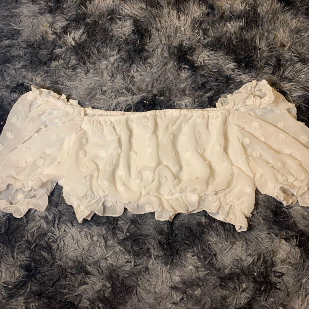 white crop top ruffle