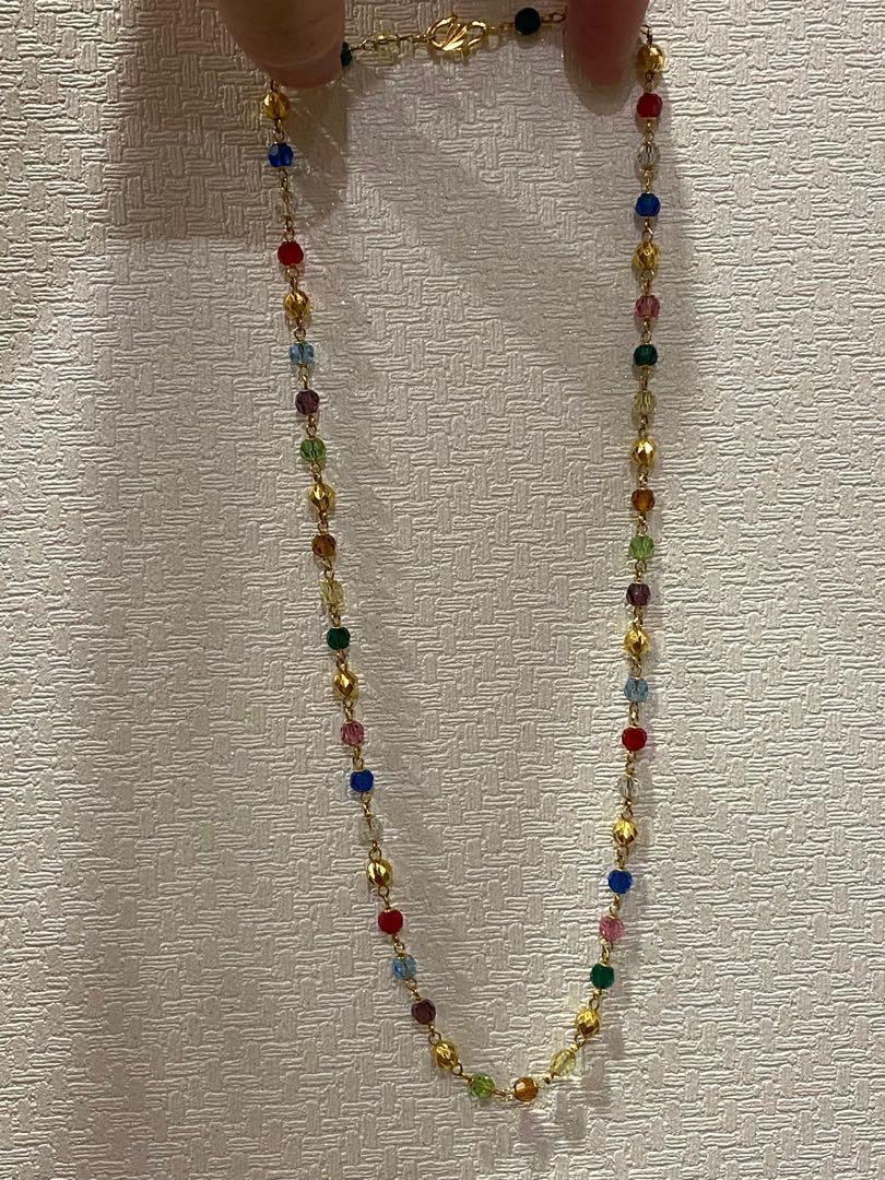 Crystal necklace gold chain hot sale