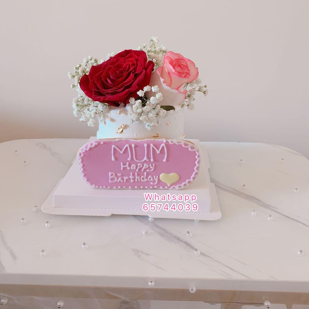 鮮花蛋糕生日蛋糕鮮花玫瑰花 興趣及遊戲 手作 自家設計 文具及工藝 手作 Carousell