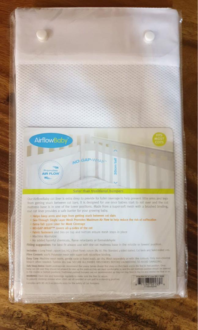 Airflow baby cot liner, Babies & Kids, Baby Nursery & Kids Furniture