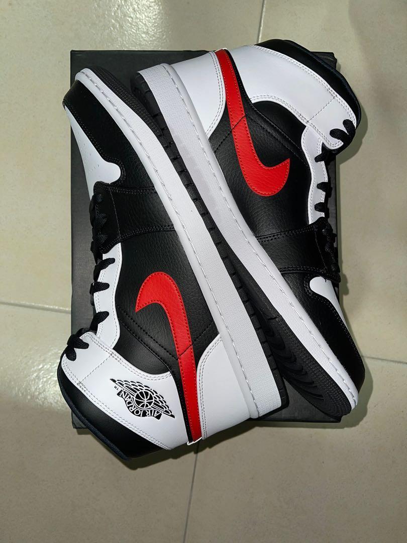 red and white aj 1