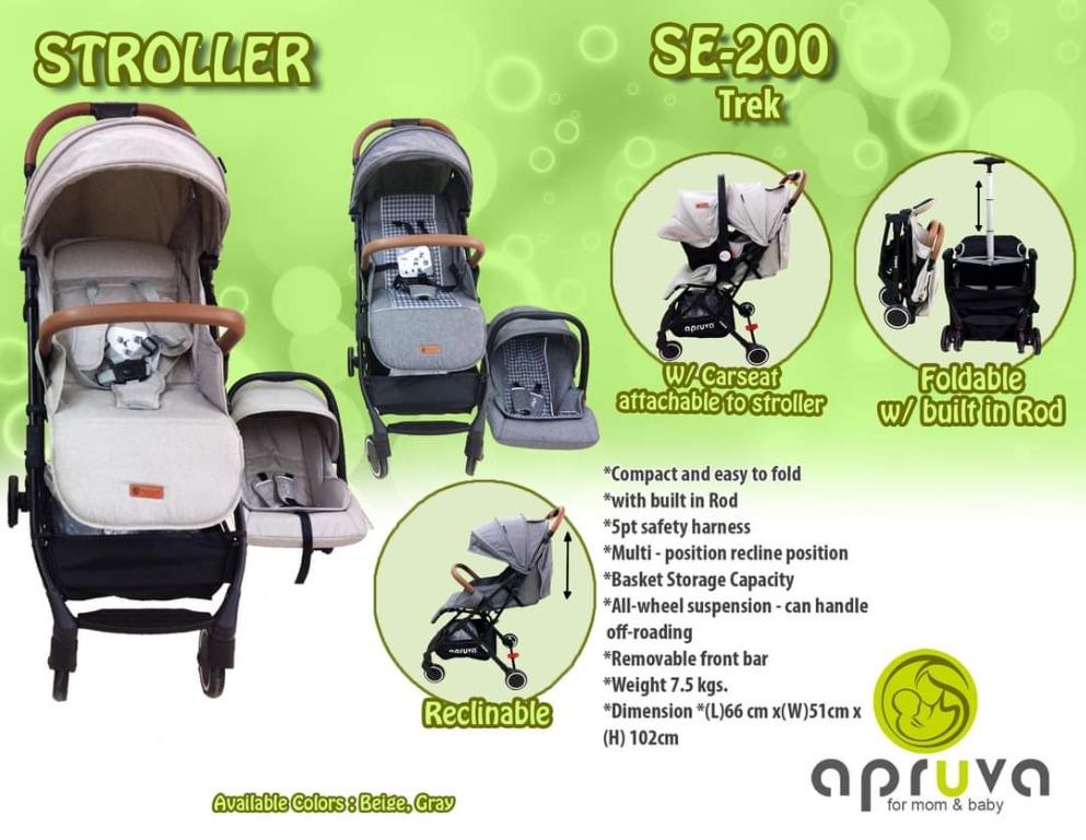 Apruva Trek Travel System Stroller Car Seat Khaki Color 8 Babies Kids Going Out Strollers On Carousell